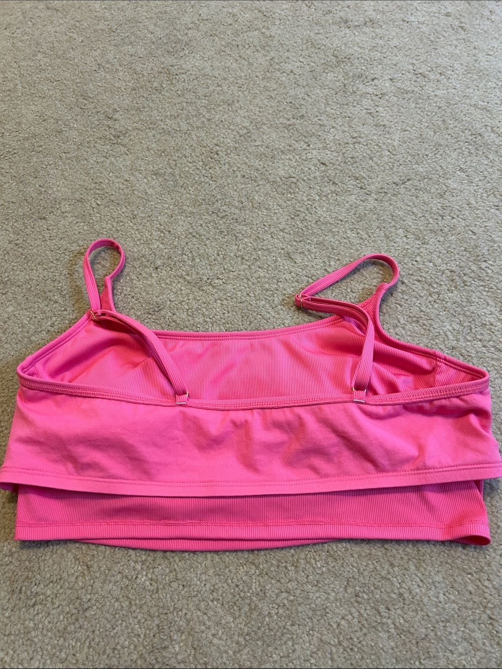 Pink Ribbed Swim Top - Picture 5 of 7